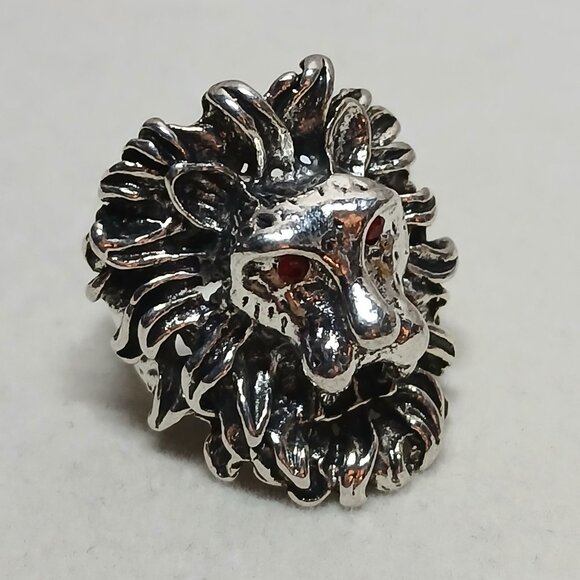 NWOT Fashion Jewelry Silver Tone Lion Head Men's Ring Size 10 #11 - Picture 1 of 14